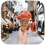 orange ice cream in hand